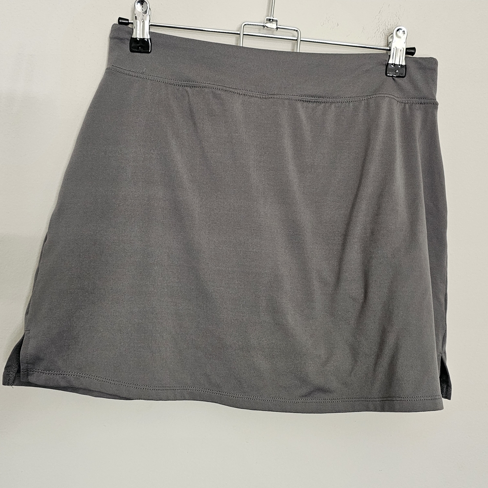 Tranquility Women's Charcoal Athletic Mini Skirt w/ Shorts Sz S
